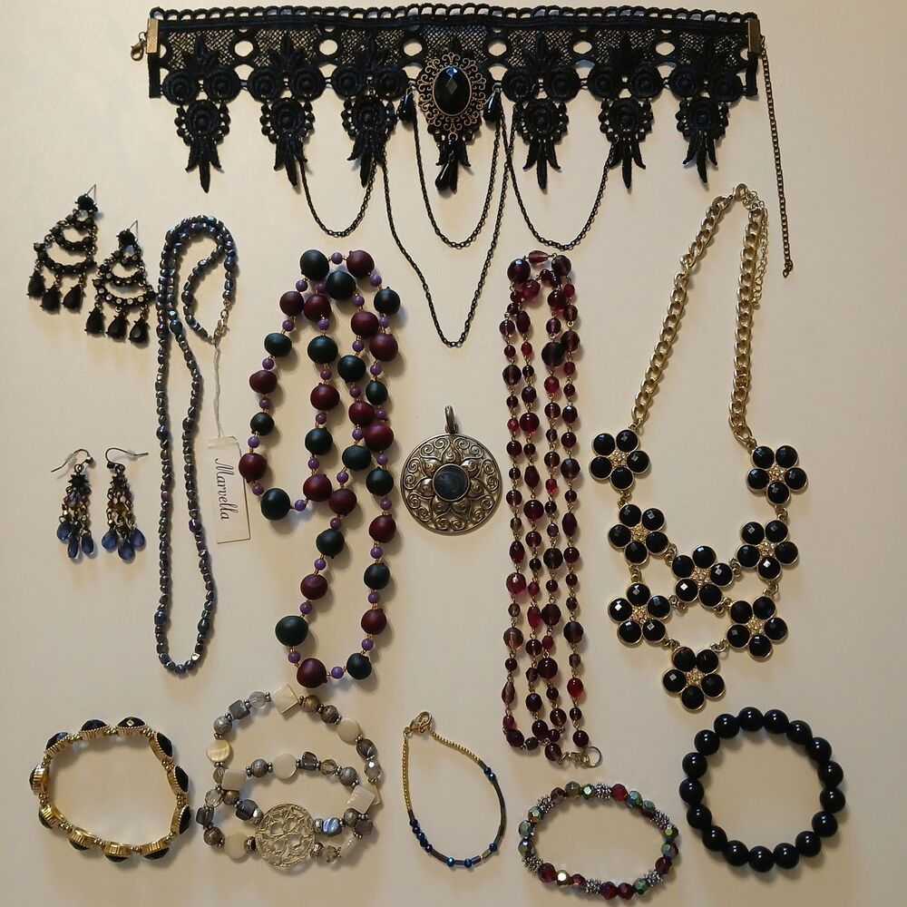 Whimsigoth Jewelry Lot Moody Gothic Boho Vampire Core Victorian Glam Beads 13pc